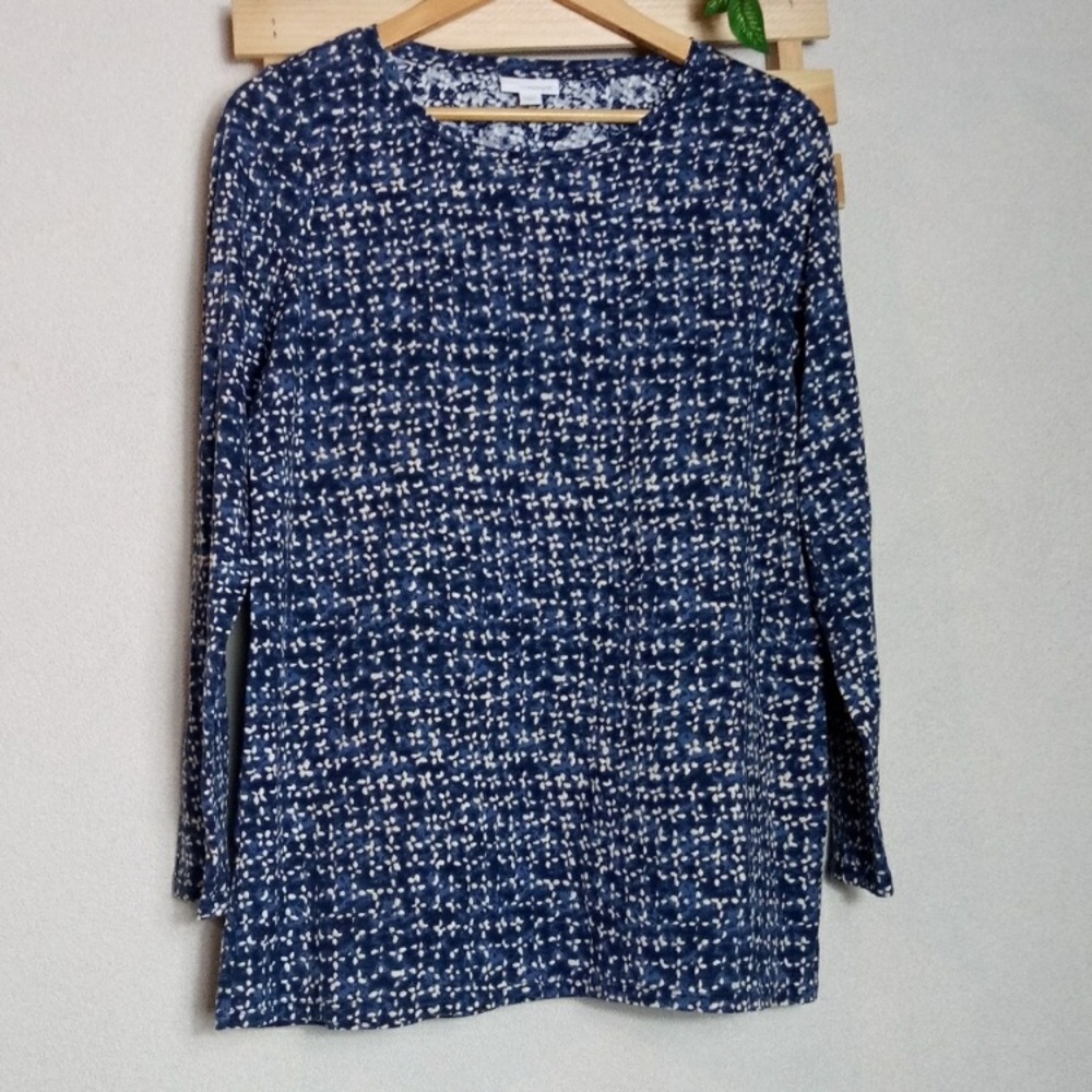 J. Jill Pima Cotton Blue Long Sleeve Shirt Medium